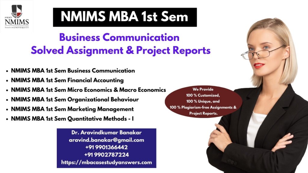 Solved NMIMS MBA Consumer Behavior Assignment