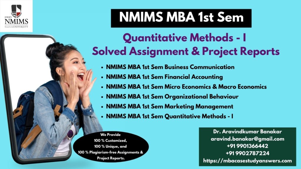 Solved NMIMS MBA Cost & Management Accounting Assignment