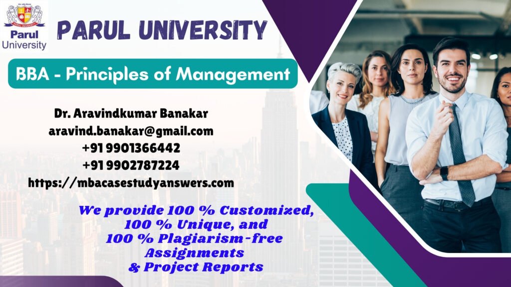 Parul University BBA Principle Management Solved Assignment