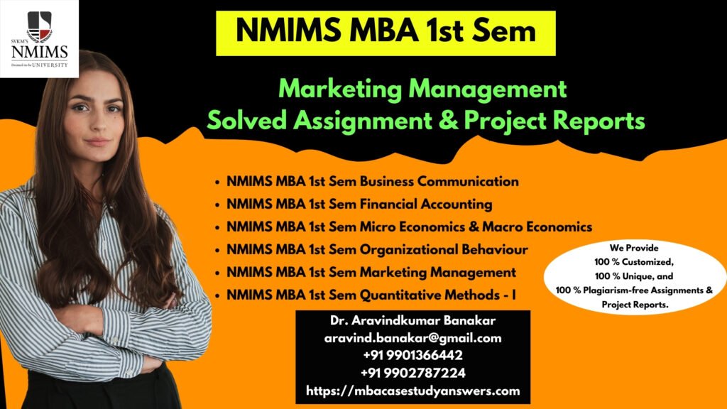 NMIMS MBA Cost & Management Accounting Solved Answer Assignment