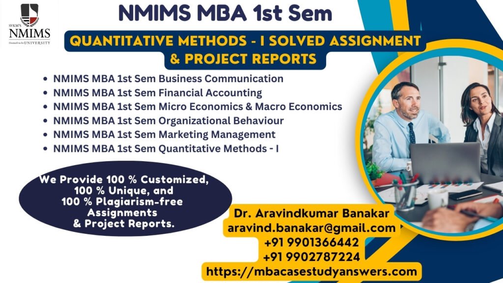 Where should I obtain NMIMS MBA Supply Chain Management Solved Assignment