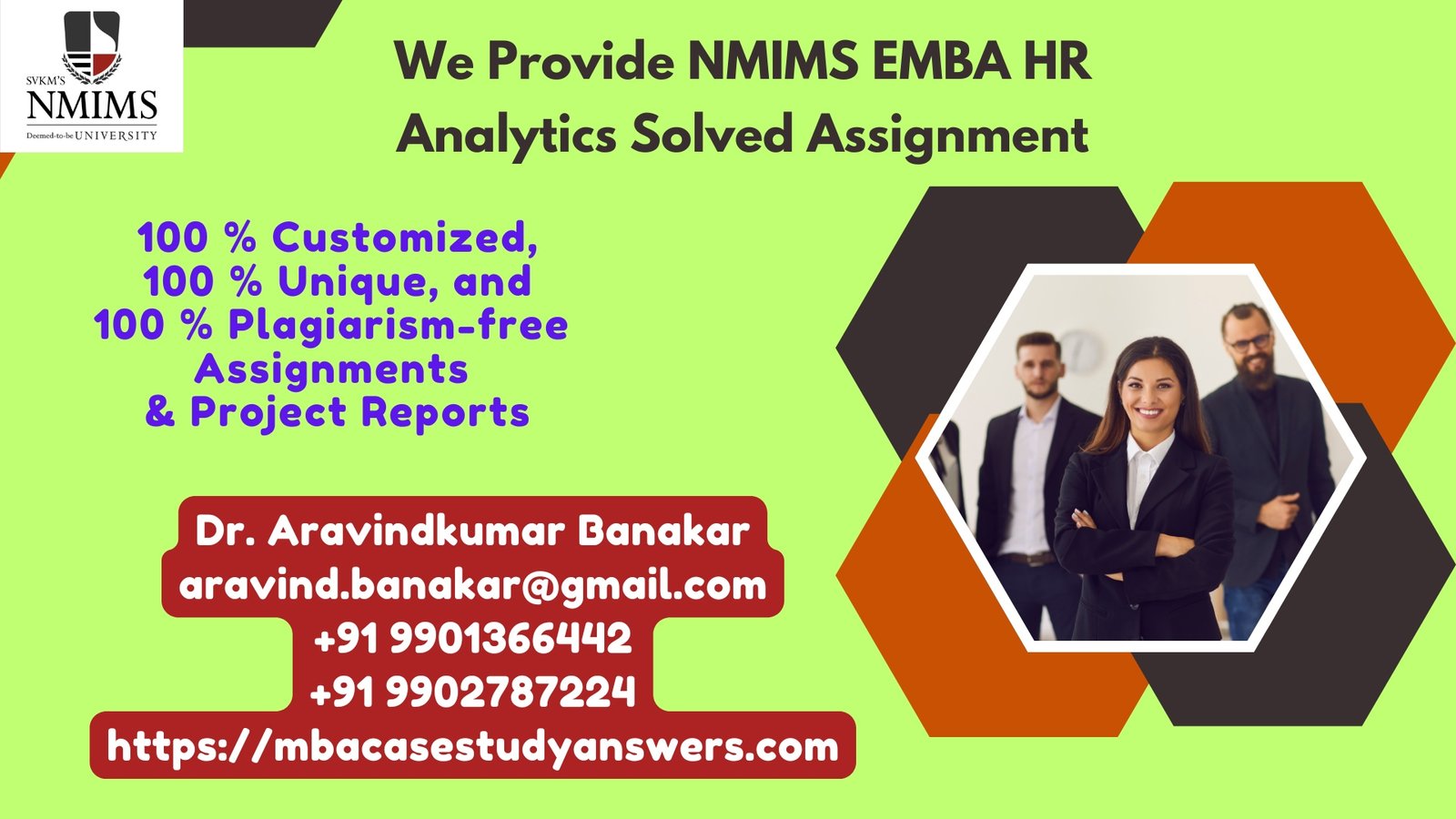 How can I get the NMIMS EMBA HR Analytics Solved Assignment?