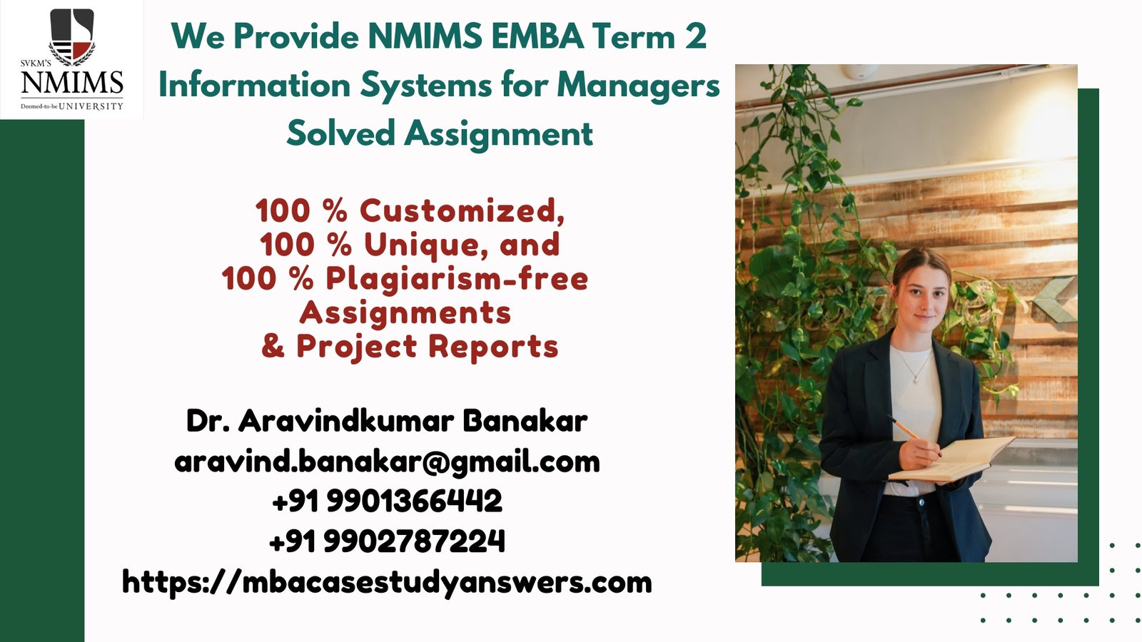 How can I get the NMIMS EMBA Term 2 Information Systems for Managers Solved Assignment?