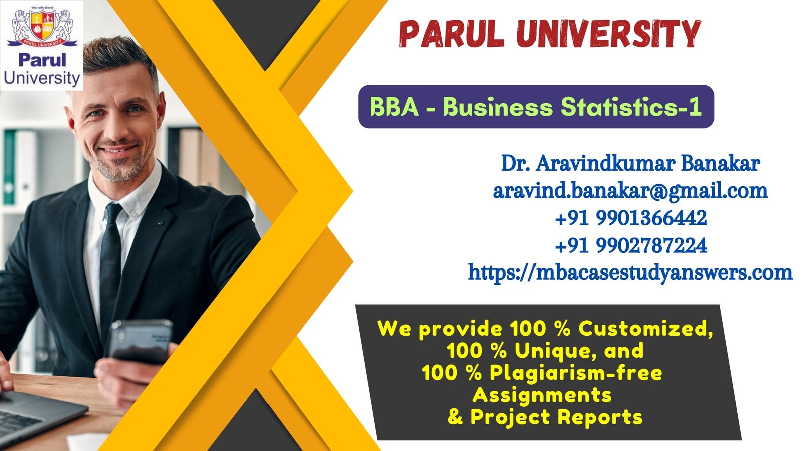 Parul University BBA Business Statistics-1 Solved Assignment