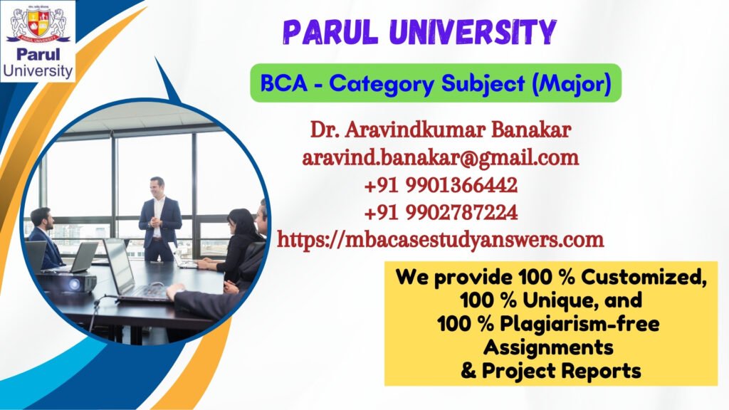 Parul University BCA Category Subject (Major) Solved Assignment