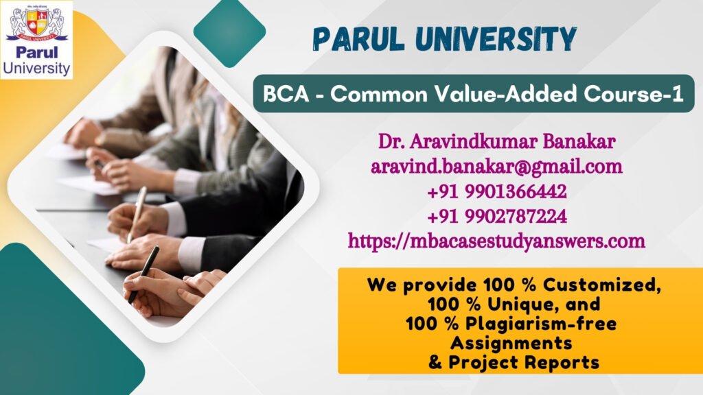 Parul University BCA Common Value-Added Course-1 Solved Assignment