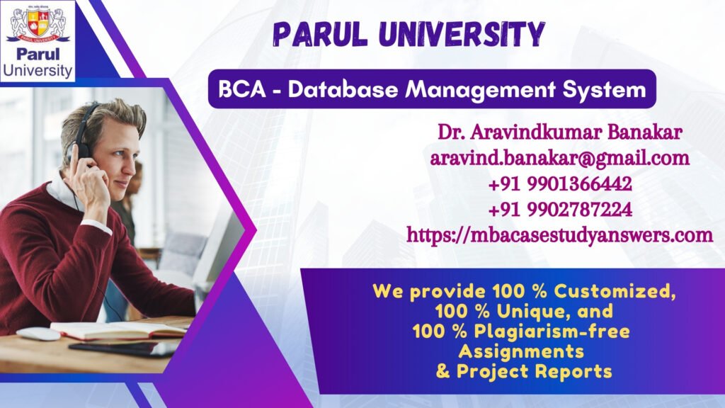 Parul University BCA Database Management System Solved Assignment