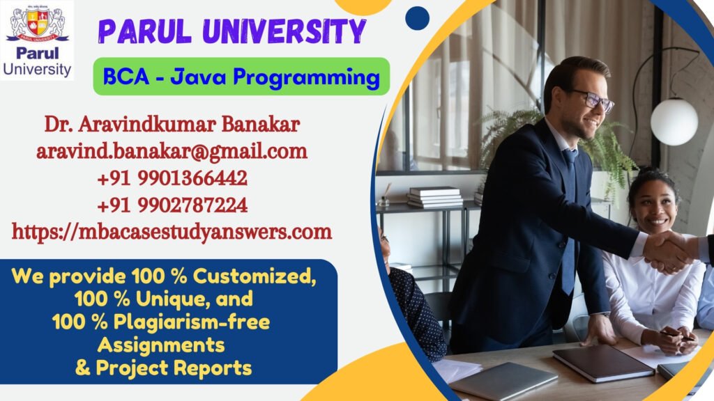 Parul University BCA Java Programming Solved Assignment