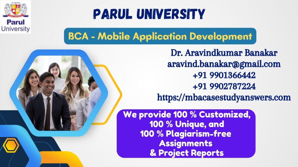 Parul University BCA Mobile Application Development Solved Assignment