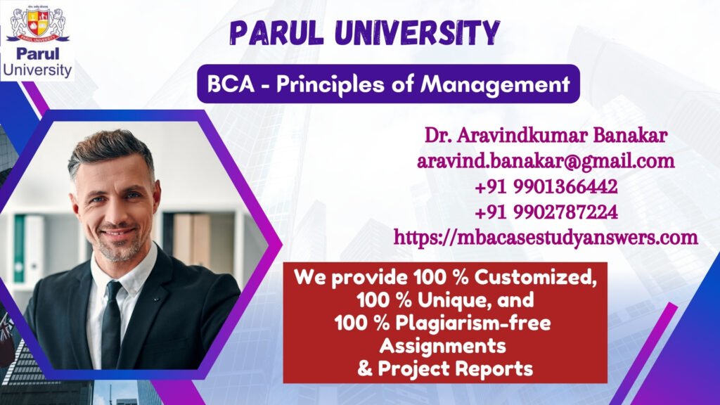 Parul University BCA Principles of Management Solved Assignment