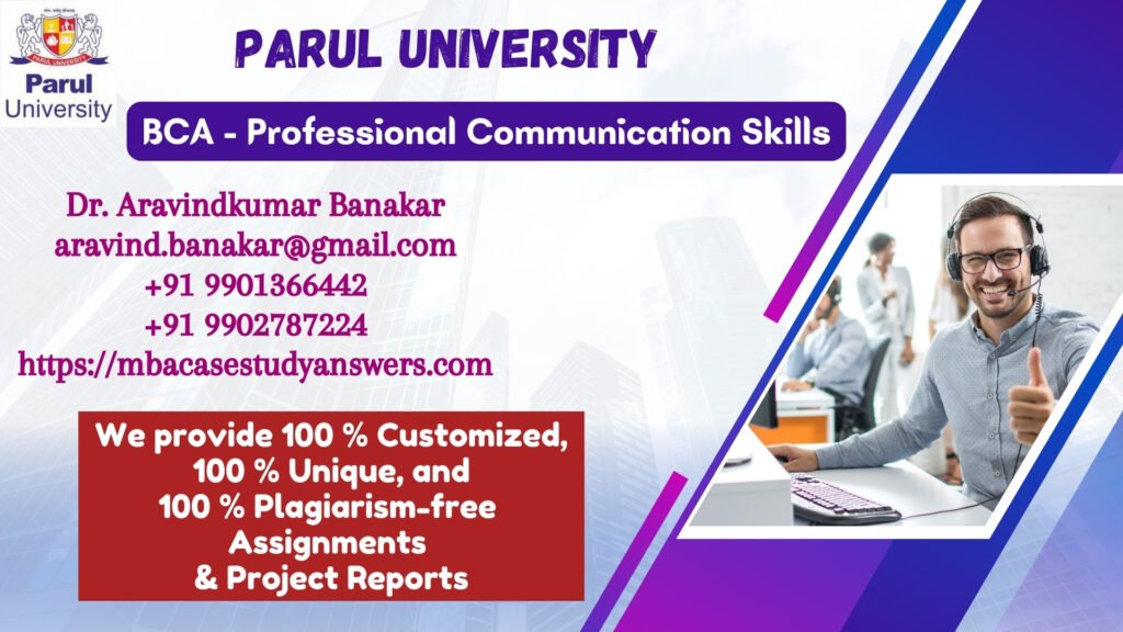 Parul University BCA Professional Communication Skills Solved Assignment