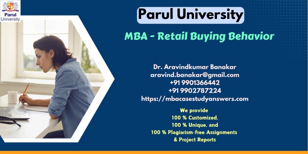 Parul University MBA Retail Buying Behavior Solved Assignment