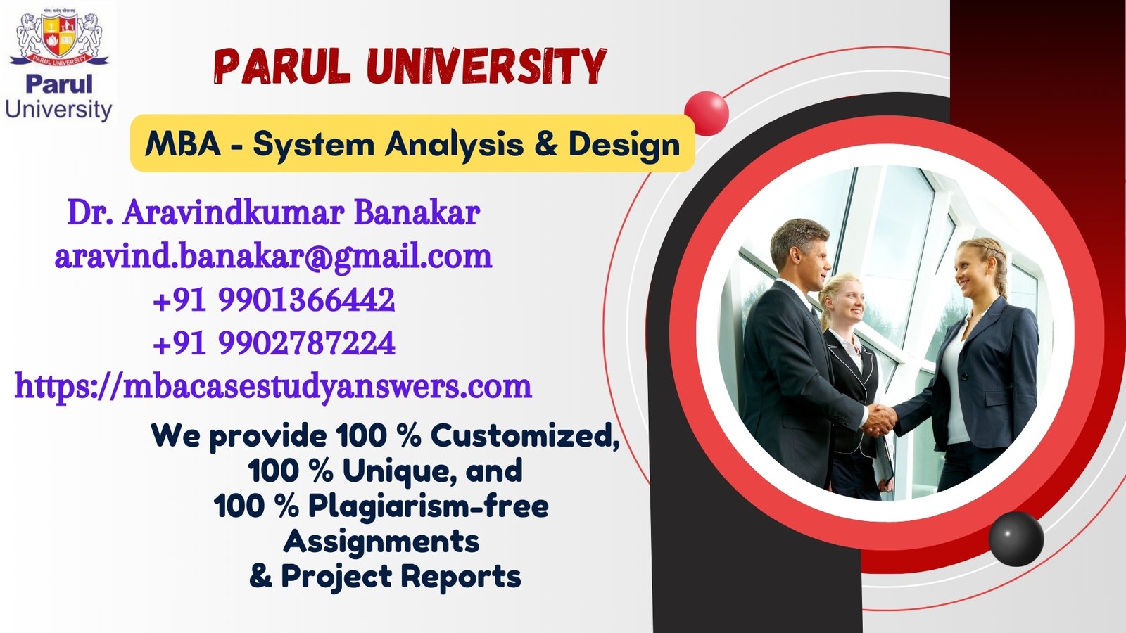 Parul University MBA System Analysis & Design Solved Assignment