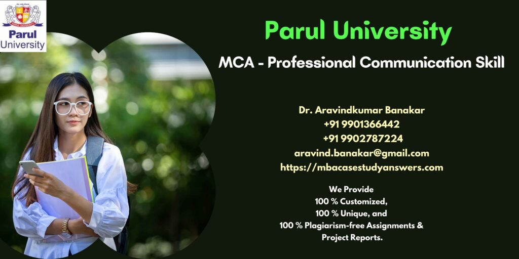 Solved Parul University MCA Professional Communication Skill Assignment