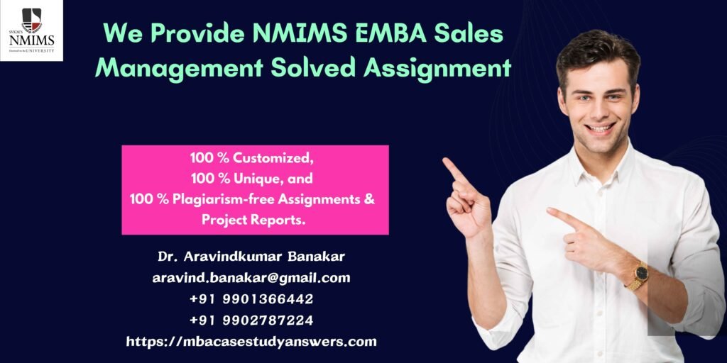 How to get a ready-made NMIMS EMBA Sales Management Solved Assignment