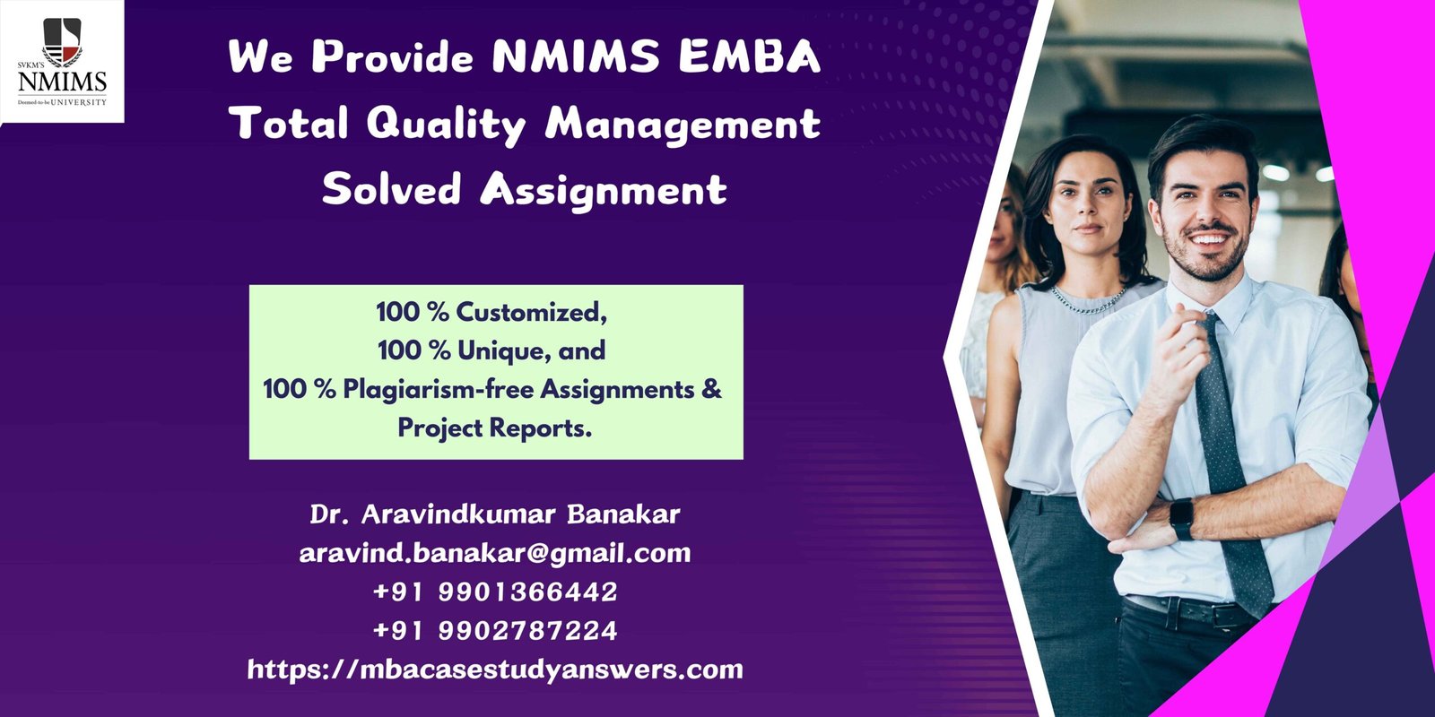 How to get a ready-made NMIMS EMBA Total Quality Management Solved Assignment